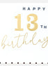 Gold Happy 13th Birthday Card