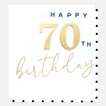 Gold Happy 70th Birthday Card