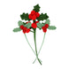 Holly Christmas Crochet Sprigs - 3 Pack