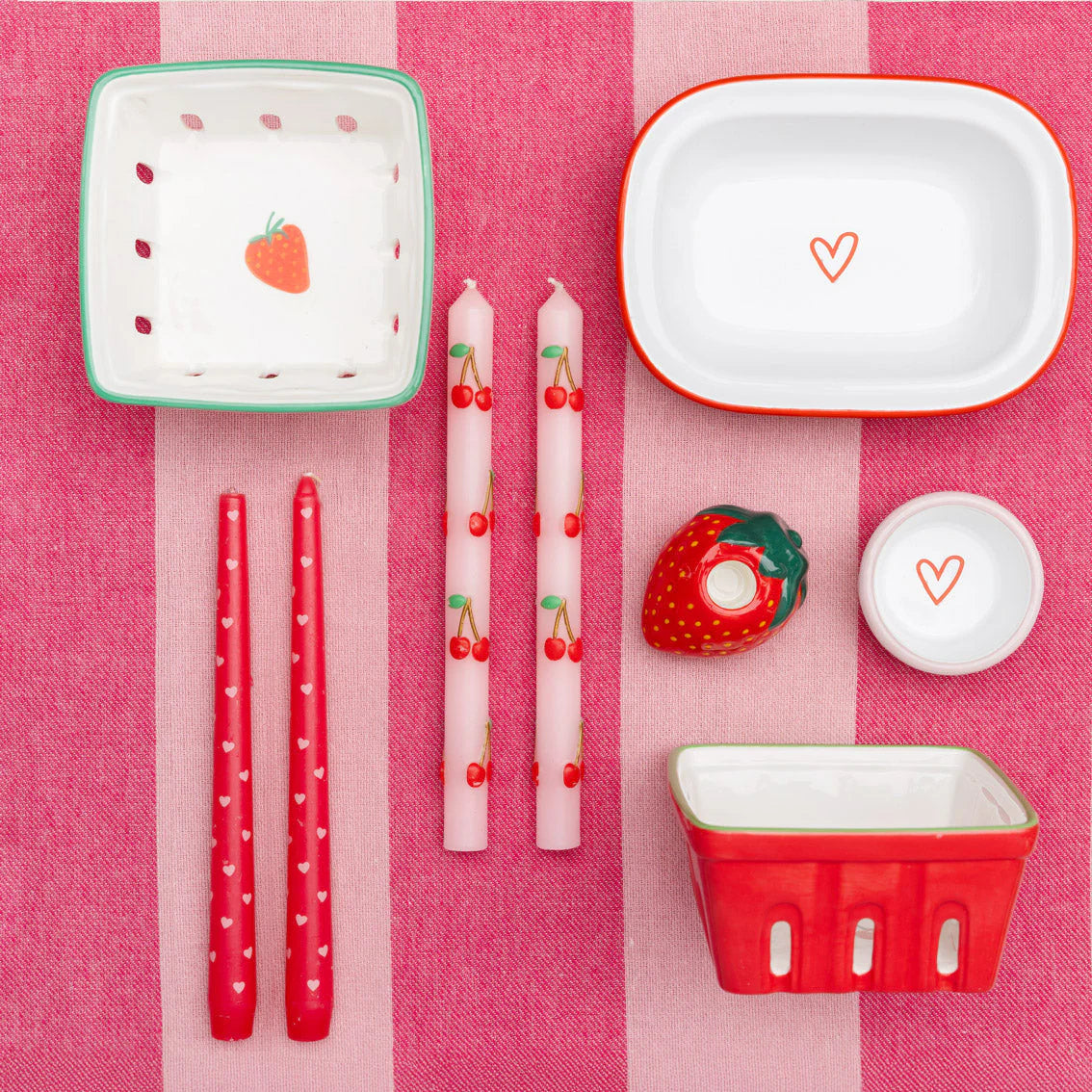 Heart Taper Dinner Candles - 2 Pack