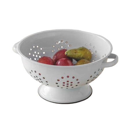 Enamel Colander - White
