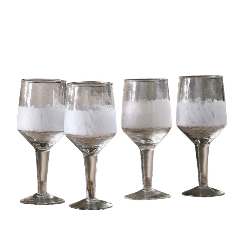 Nkuku - Anara Etched Wine Glass - Set of Four