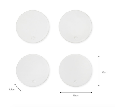 Ceramic Coasters Round - Set of 4 White