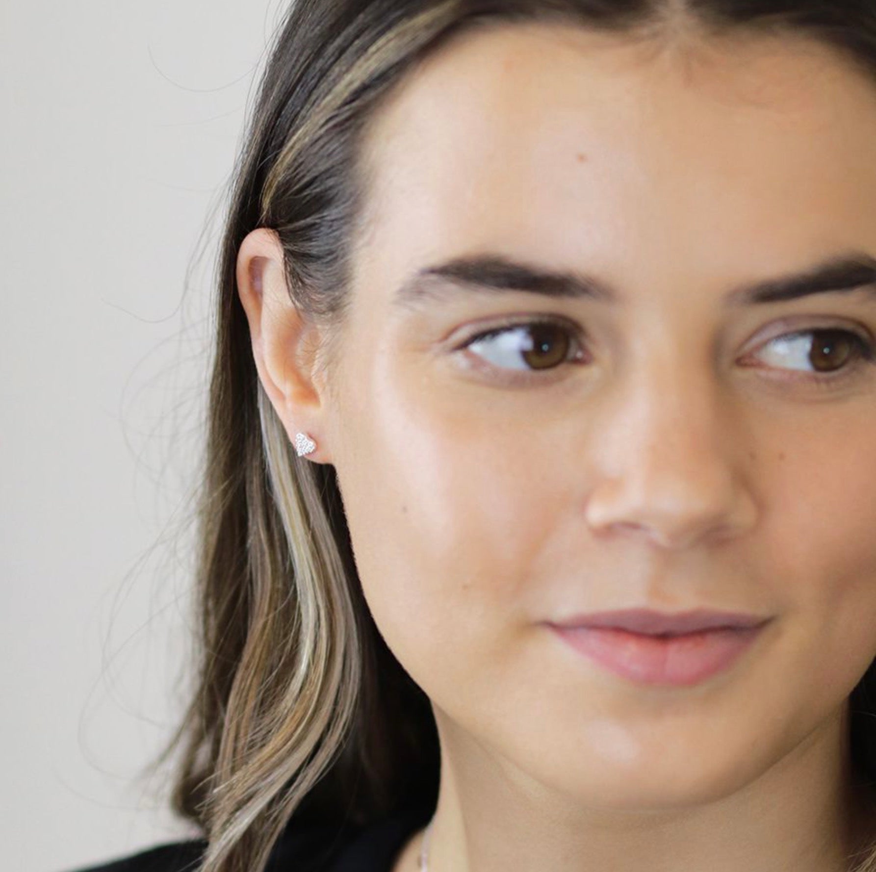 Silver Heart Stud Earrings