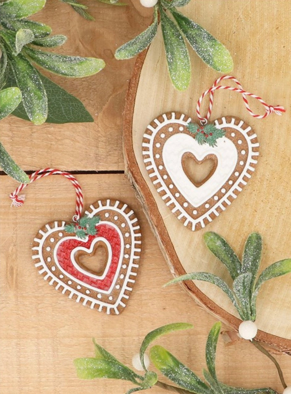 Gingerbread Cut Out Heart Decoration