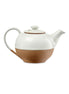 Mali Ribbed Teapot - White and Terracotta