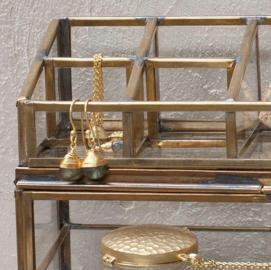 Antique Brass Bequai Open Jewellery Box