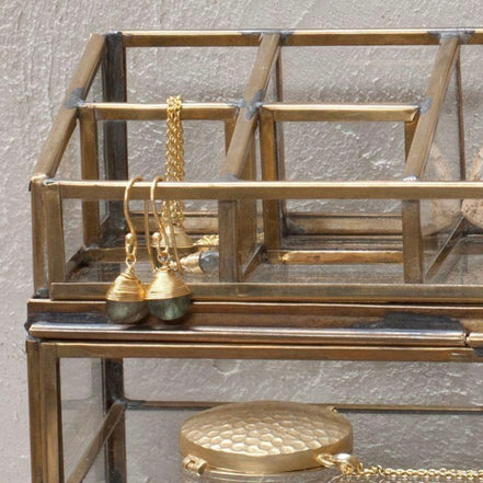 Antique Brass Bequai Open Jewellery Box