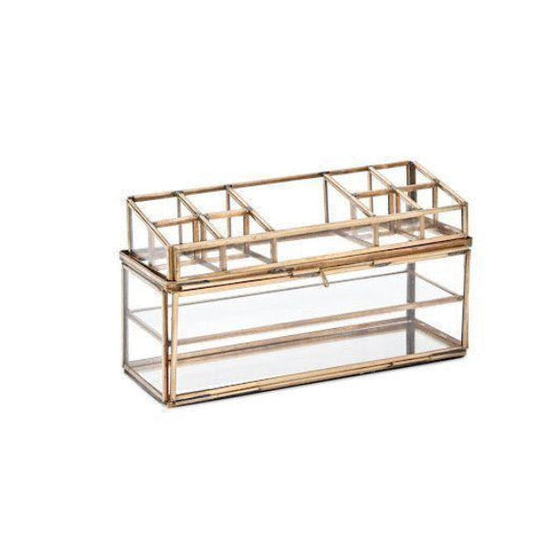 Antique Brass Bequai Open Jewellery Box