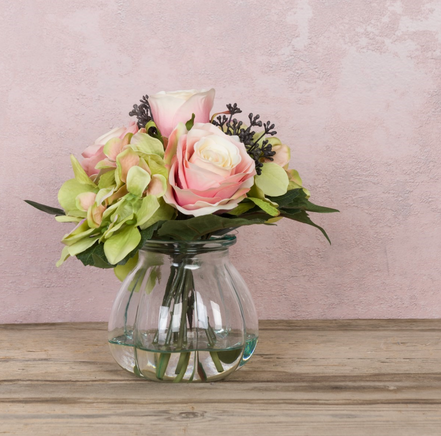Rose & Hydrangea in Curve Vase
