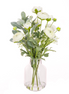 White Ranunculus Mix in Bottle Vase