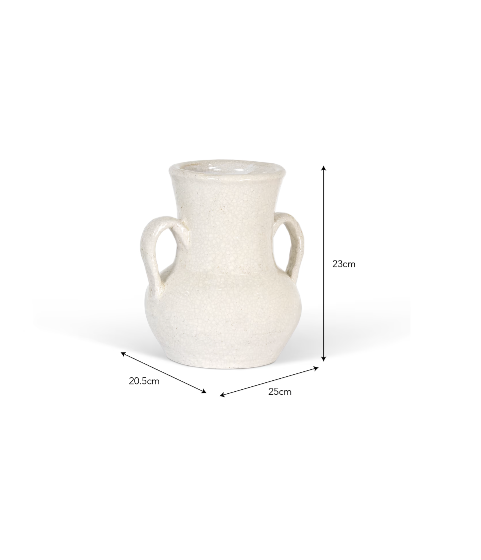 Ravello Vase with Handles White