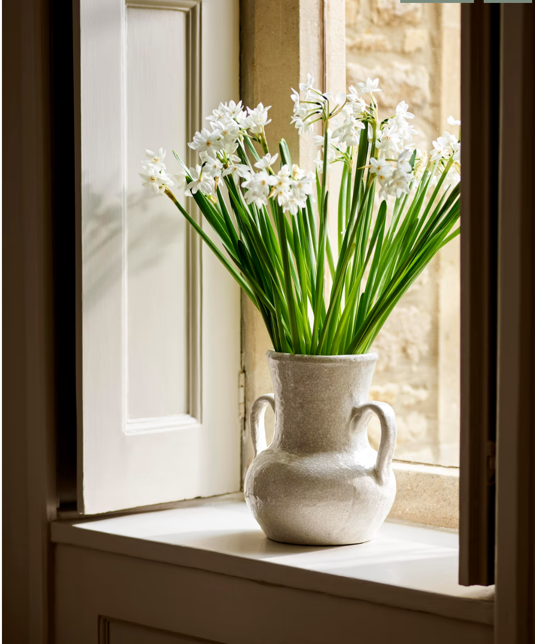 Ravello Vase with Handles White