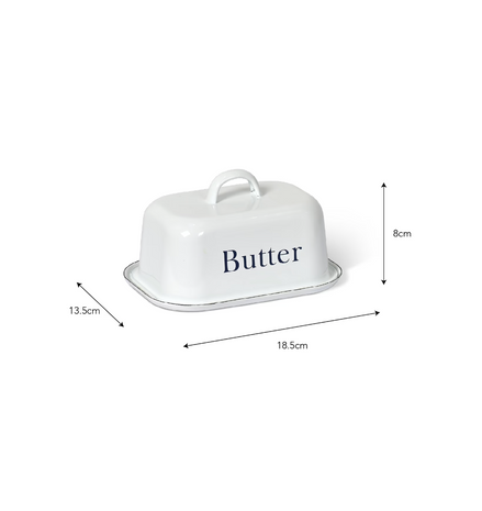 Enamel 'Butter' Dish - White