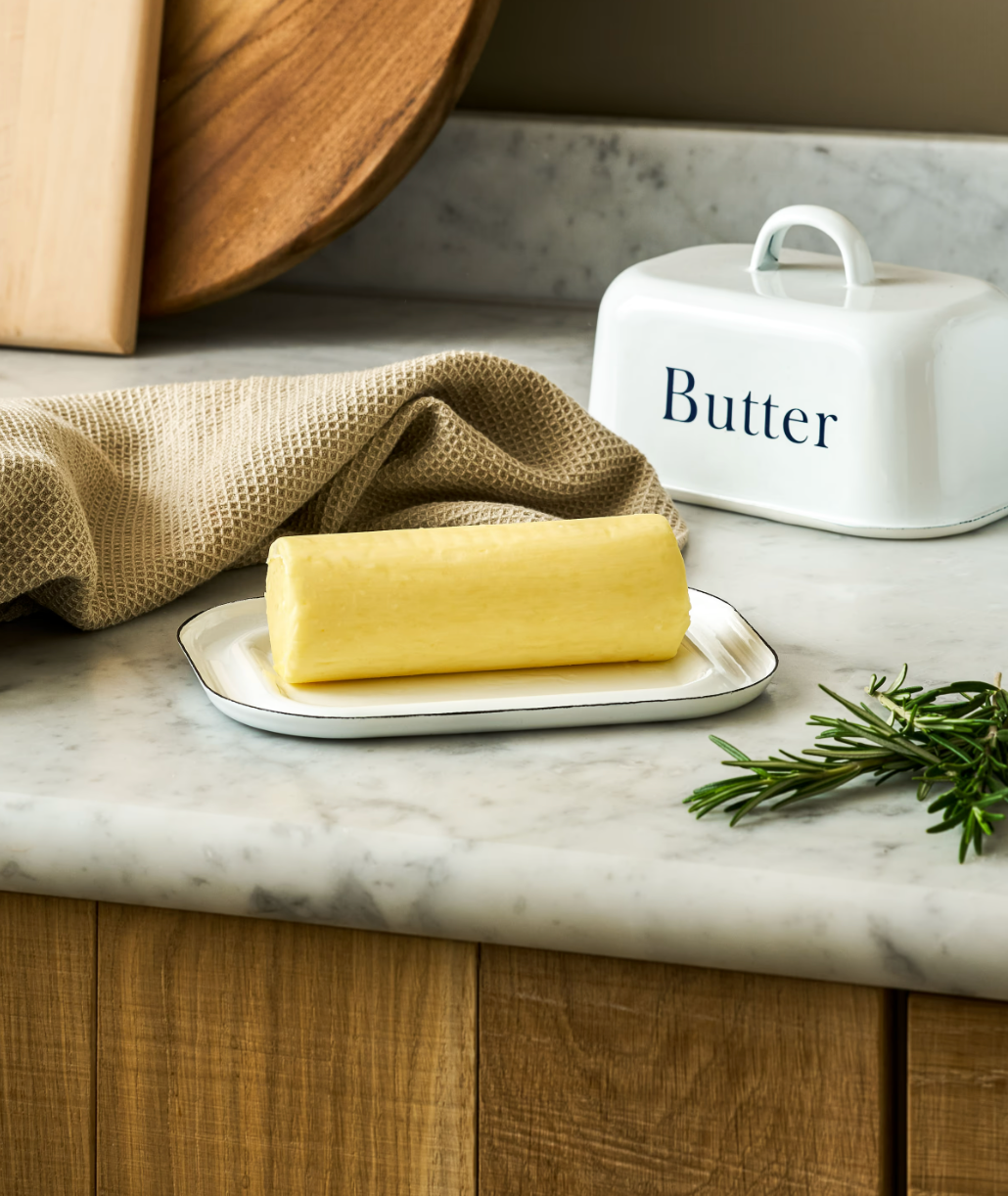 Enamel 'Butter' Dish - White