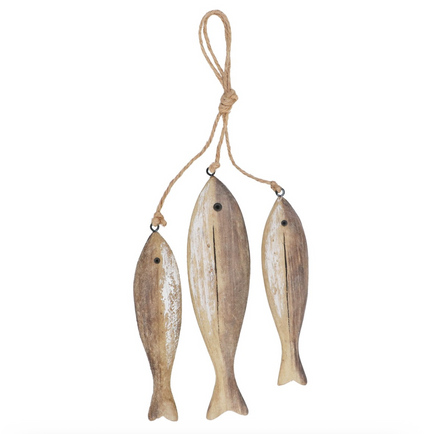 Rustic Wood Sardines Hanging Decoration