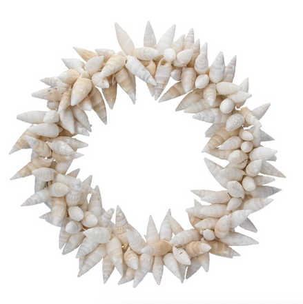 White Turret Shell Round Wreath