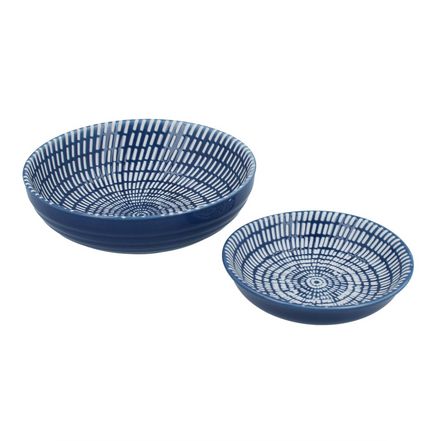 Navy Porcelain Round Trinket Dish  - Small