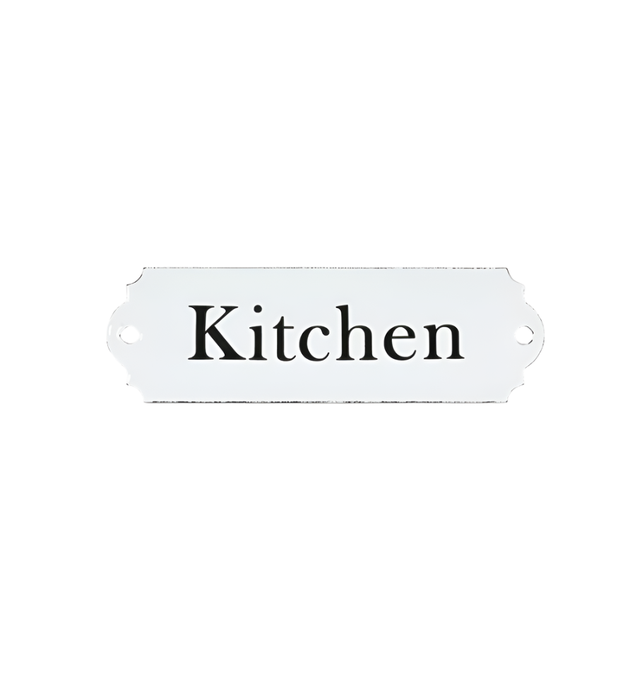Enamel Kitchen Sign  - White
