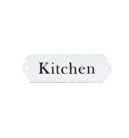Enamel Kitchen Sign  - White