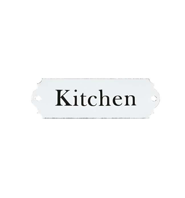 Enamel Kitchen Sign  - White