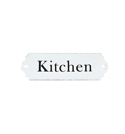 Enamel Kitchen Sign  - White