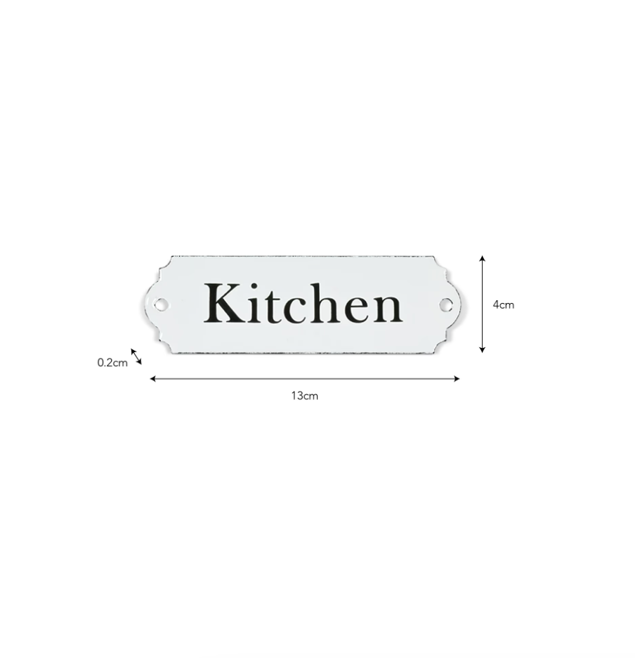Enamel Kitchen Sign  - White
