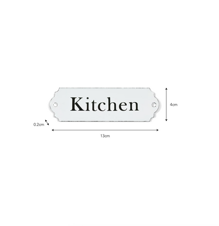 Enamel Kitchen Sign  - White