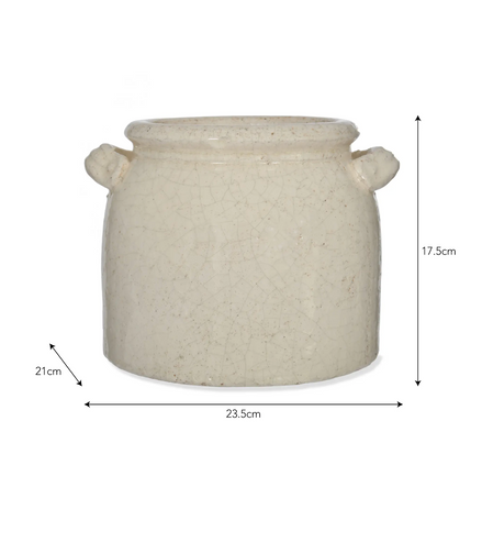 Ravello Pot with Handles - 21cm White