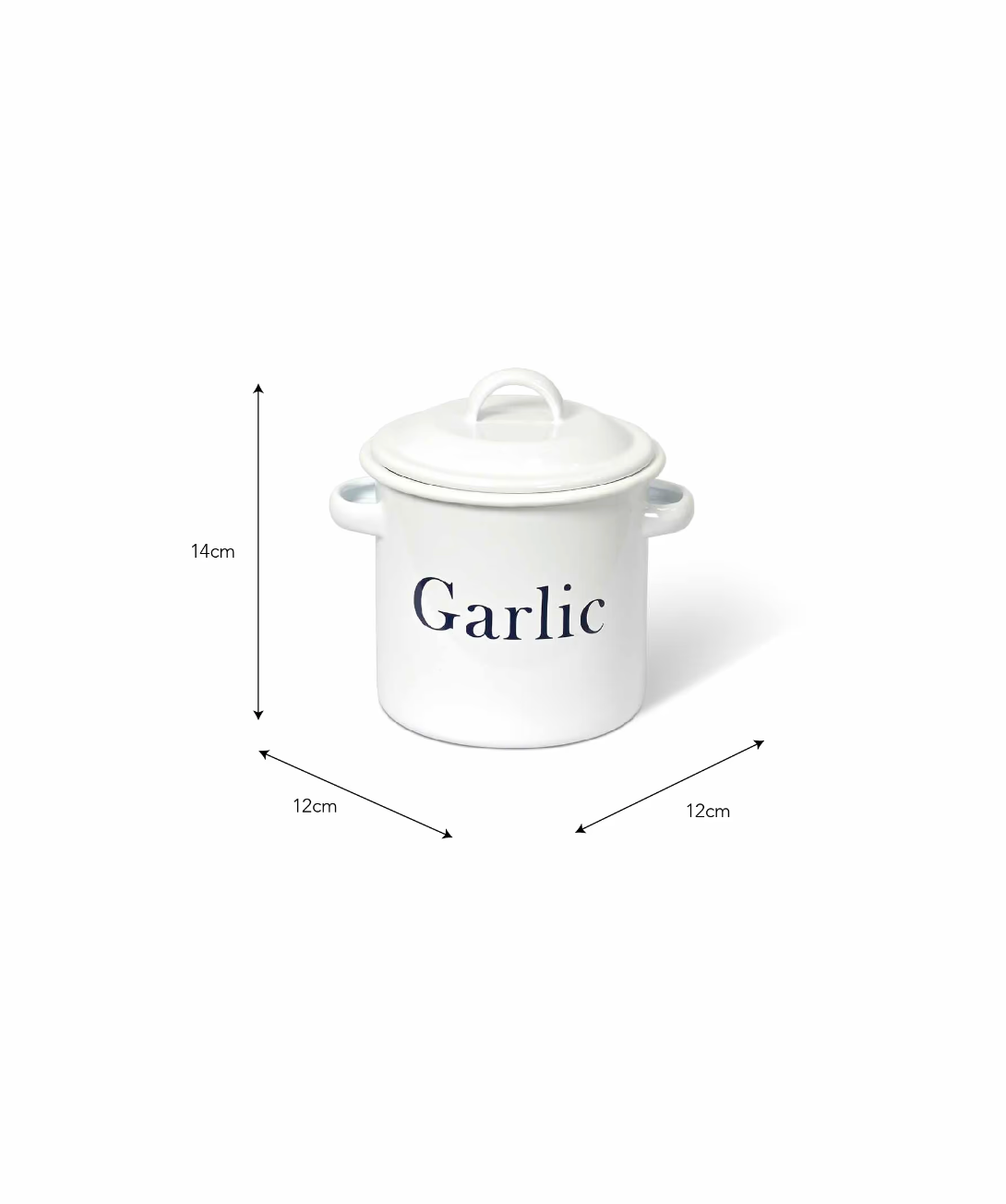 Enamel Garlic Store - White