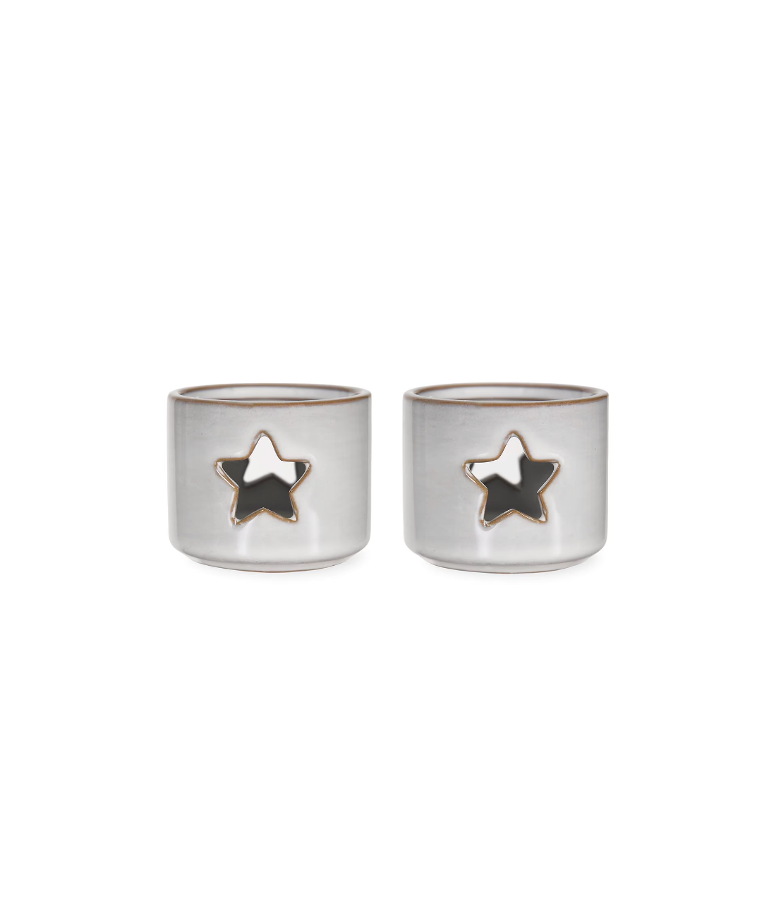Ithaca Tealight Holders Set of Two - White