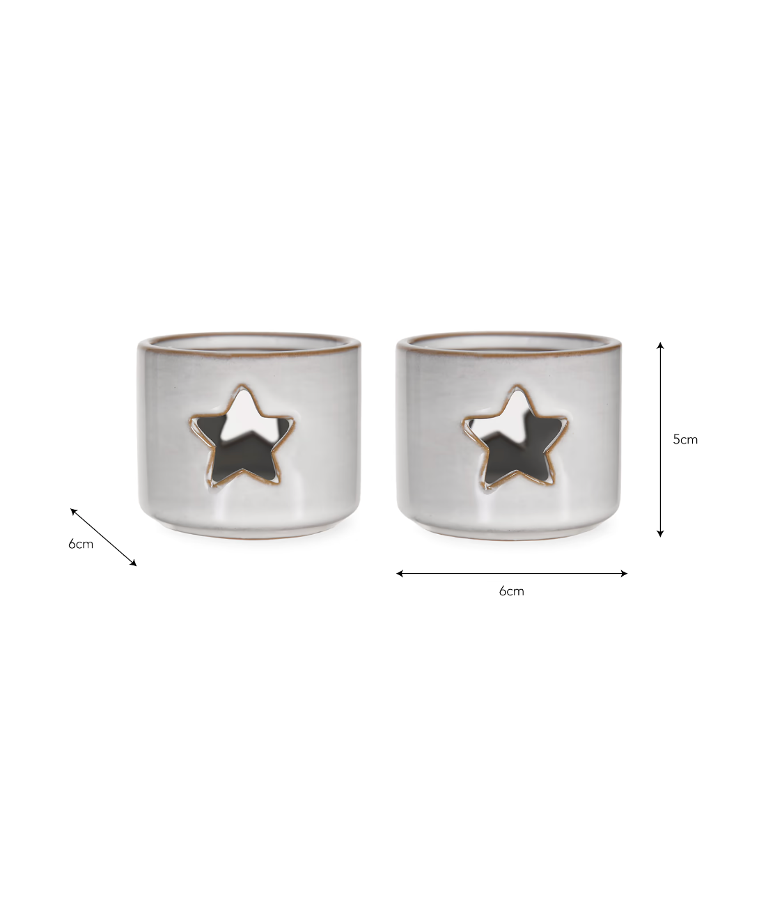 Ithaca Tealight Holders Set of Two - White