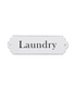 Enamel Laundry Sign - White