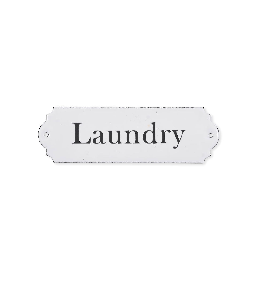 Enamel Laundry Sign - White