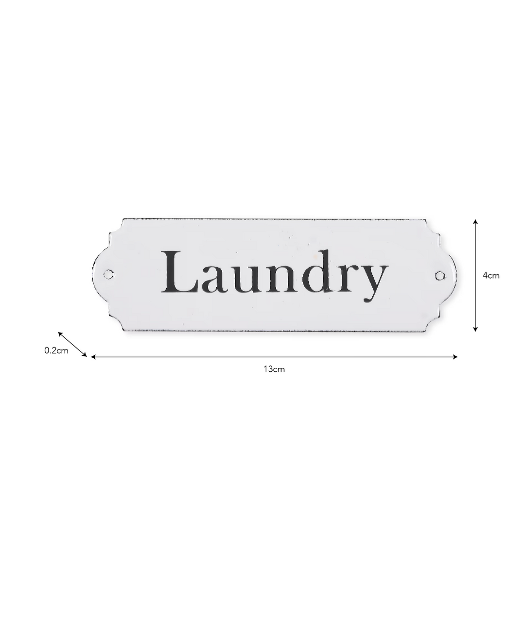 Enamel Laundry Sign - White