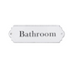 Enamel Bathroom Sign - White