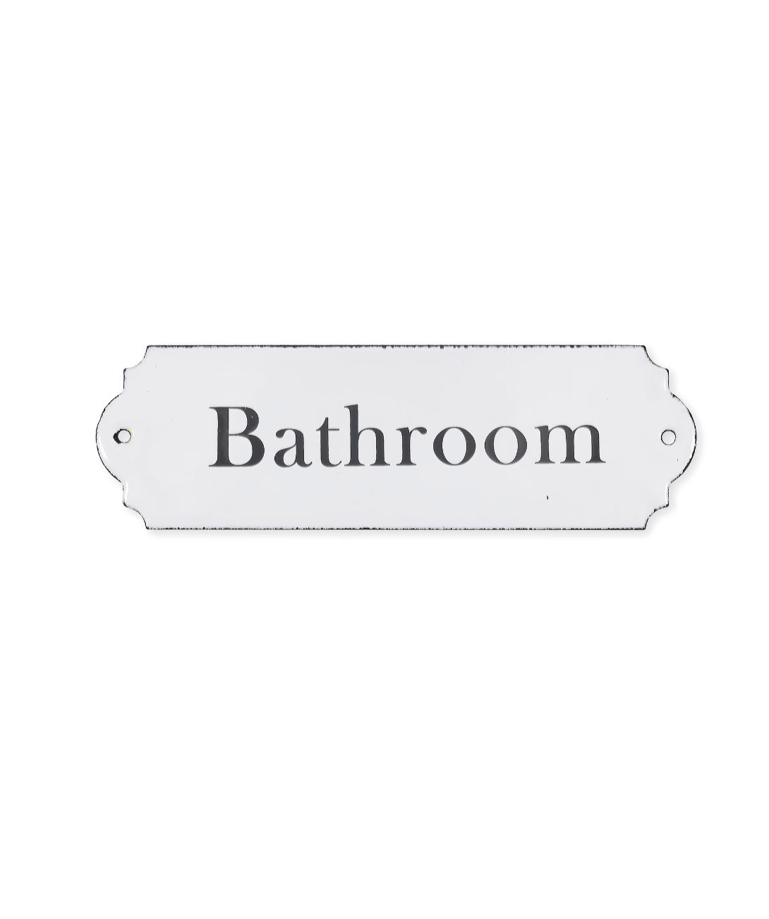 Enamel Bathroom Sign - White
