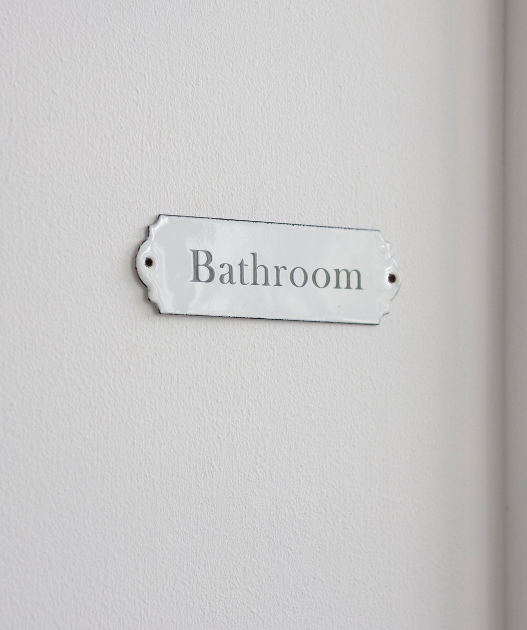 Enamel Bathroom Sign - White