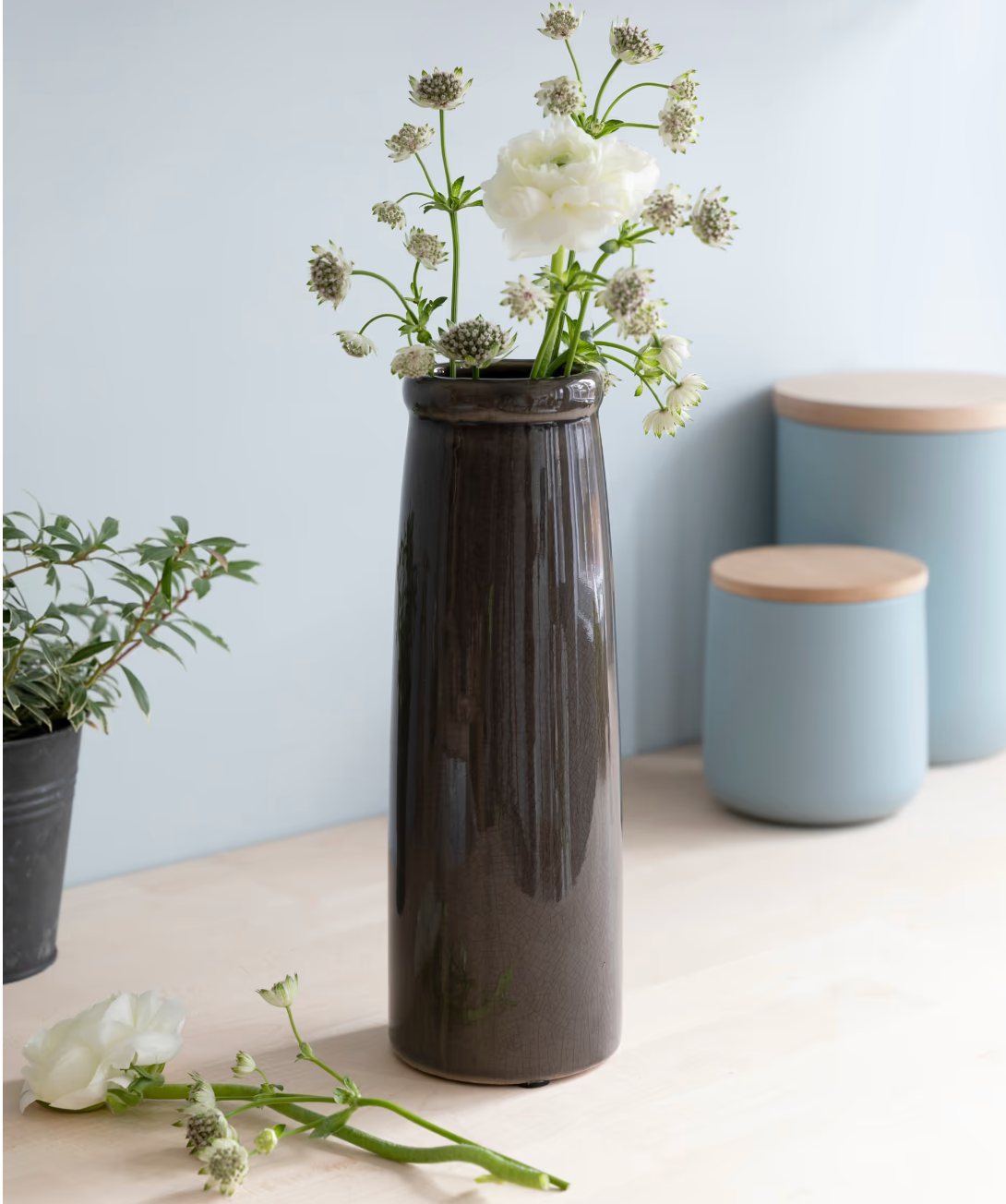 Ravello Bottle Vase - Charcoal