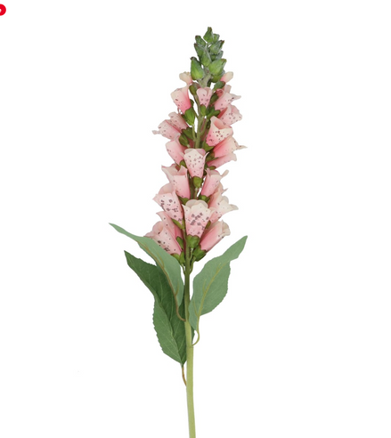 Foxglove Faux Flower Stem - Light Pink
