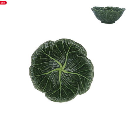 Small Cabbage Stoneware Bowl - Green