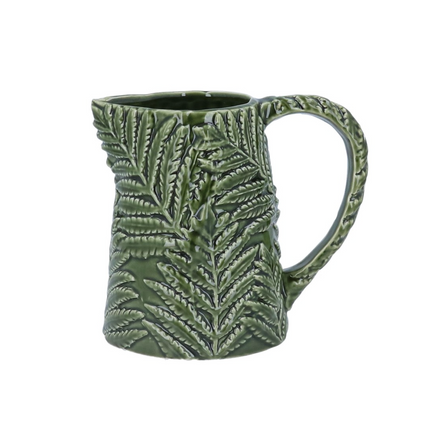 Small Ceramic Fern Jug - Green