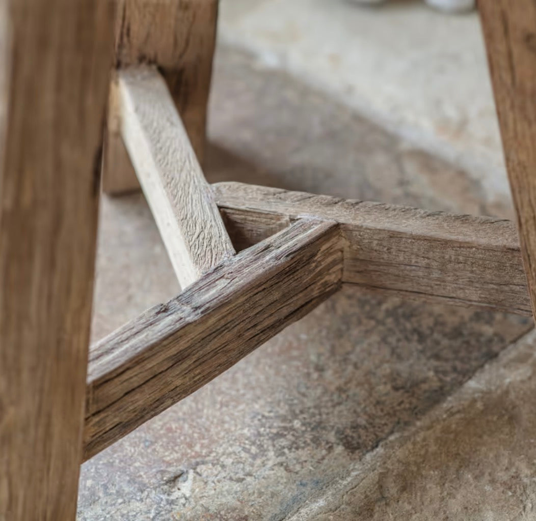 Ibo Reclaimed Wood Round Side Table-Natural