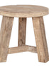Ibo Reclaimed Wood Round Side Table-Natural