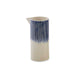 Ceramic pitcher with blue accent on a white background