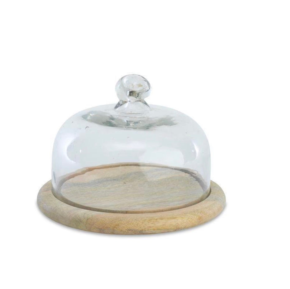 Recycled Glass Cake Dome - Clear Glass