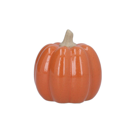 Small Earthenware Pumpkin Ornament - Orange