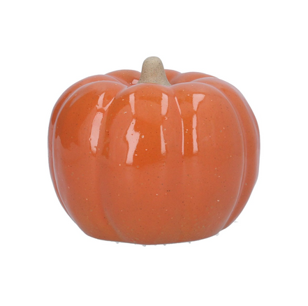 Large Earthenware Pumpkin Ornament - Orange