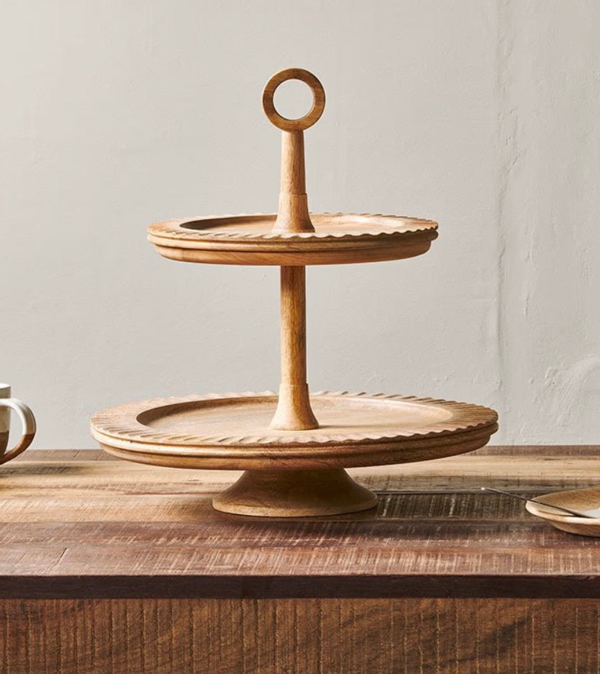 Gavivi Mango Wood Cake Stand