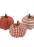 Mini Patterned Fabric Pumpkins - 3 Assorted Designs